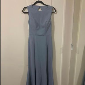 Jenny Yoo Gia Mayan Blue Stretch Crepe Dress Size 4